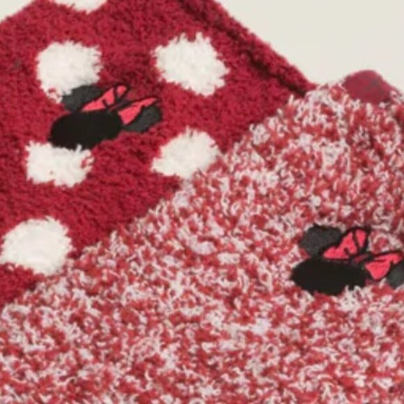 Barefoot Dreams CozyChic® Classic Disney Youth Minnie Mouse 2-pack Socks - NWT - Picture 7 of 7